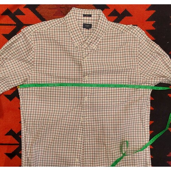 J Crew Men's Slim Cotton Buttondown Red, Bue, White Box Design. Size Large - Picture 4 of 12